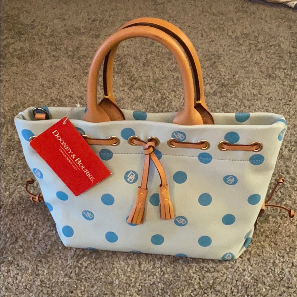 Blue polka dot Dooney and Bourke Handbag